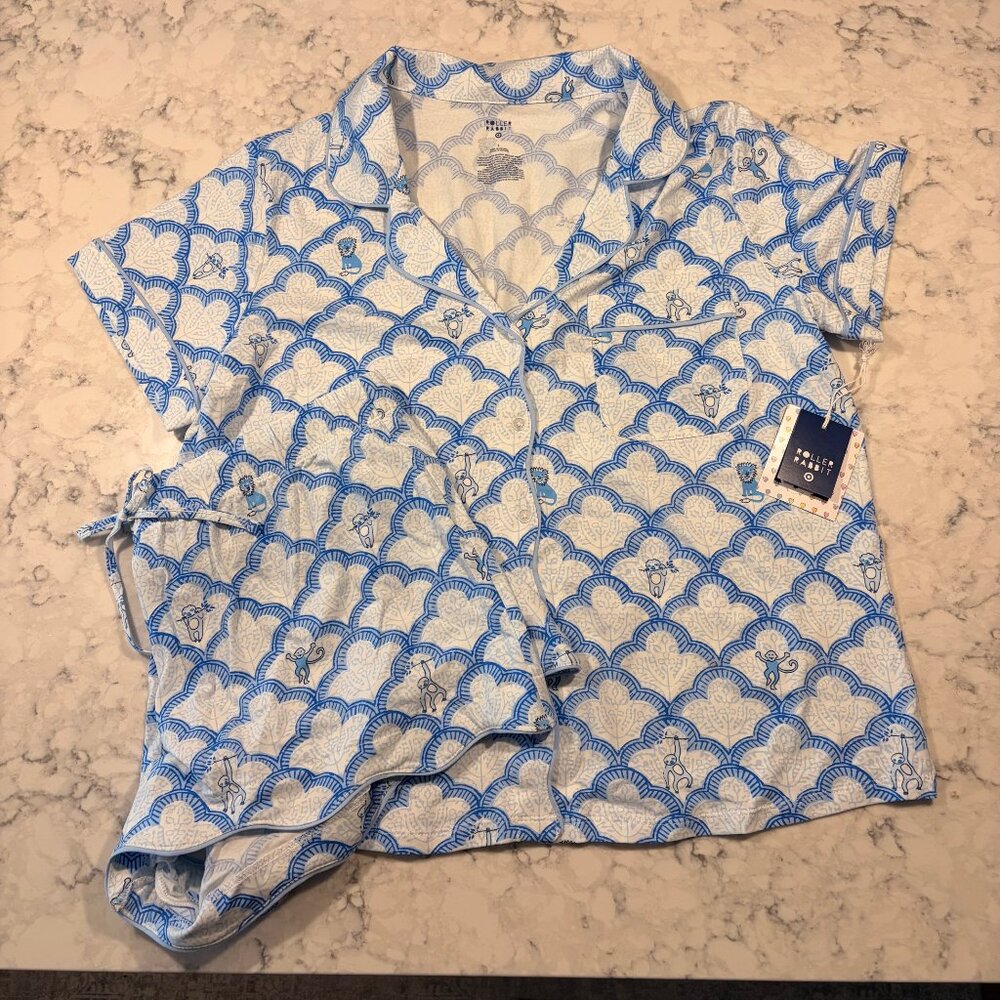 Roller Rabbit x Target Womens Geo Trellis pajama set short sleeve set, Large